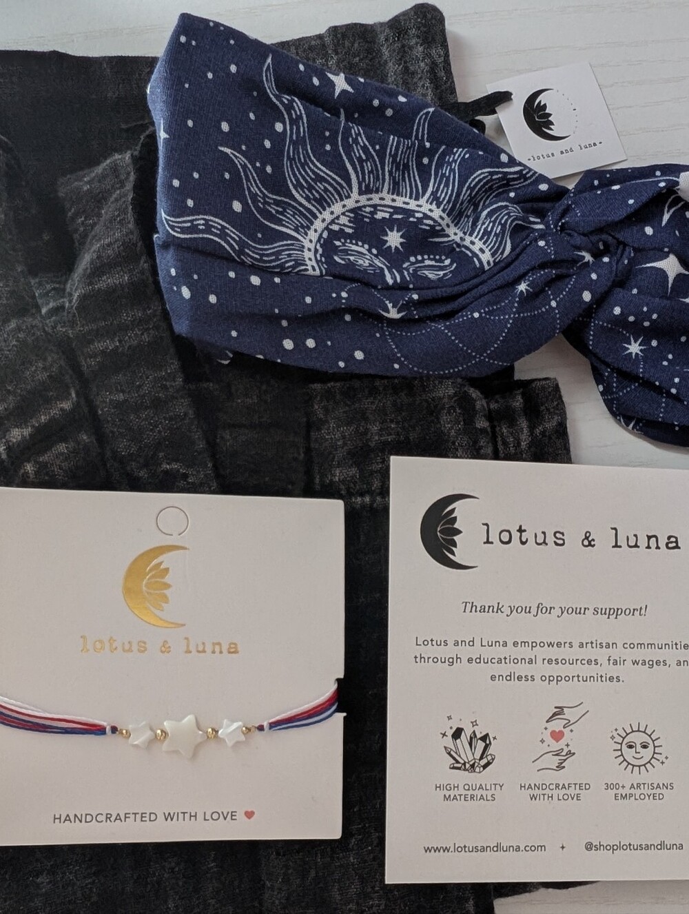 NWT Lotus And Luna Bracelet And Headband Set